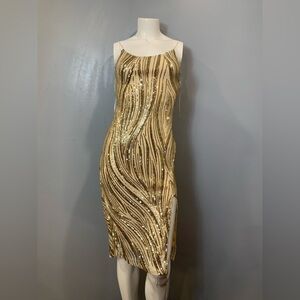 Women’s gold sequin dress
Brand Revamped